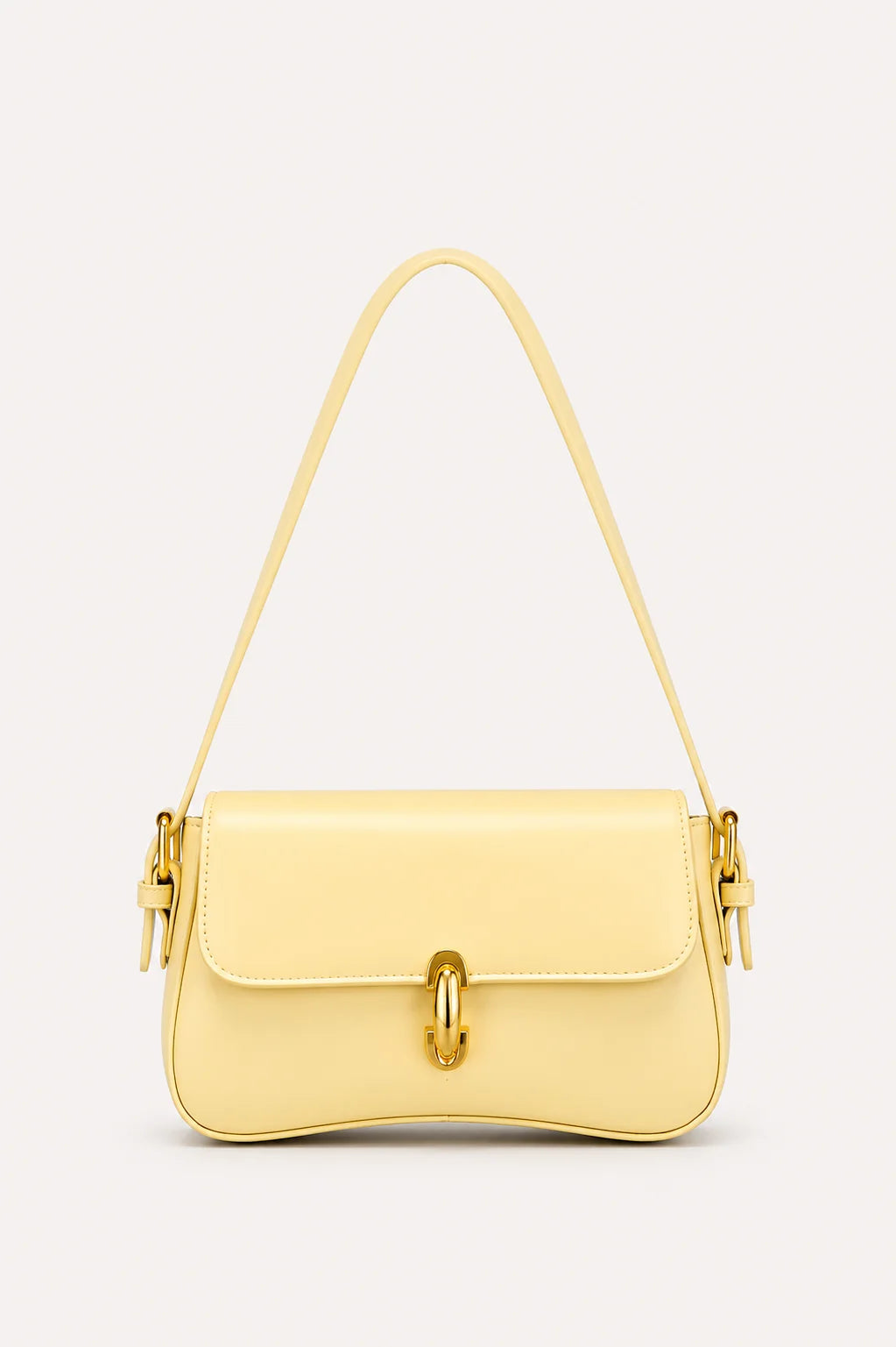 Women’s Structured Flap Shoulder Bag with Adjustable Strap