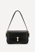 Women’s Structured Flap Shoulder Bag with Adjustable Strap