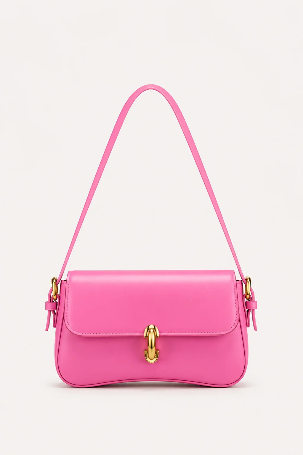 Women’s Structured Flap Shoulder Bag with Adjustable Strap