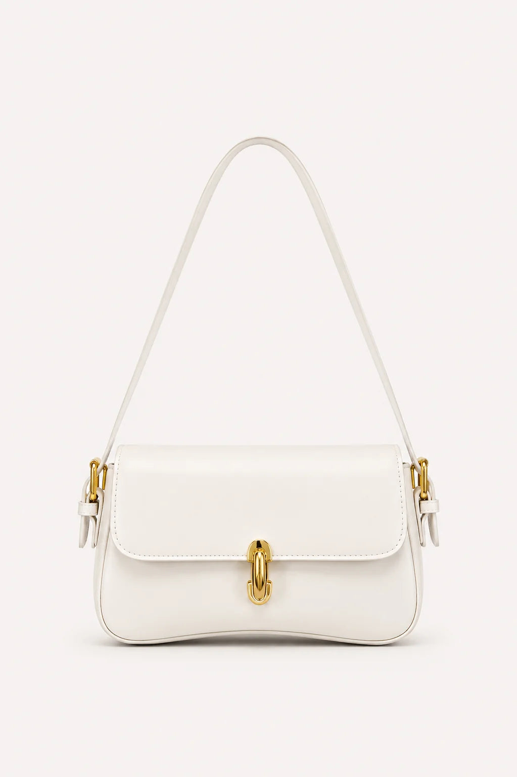 Women’s Structured Flap Shoulder Bag with Adjustable Strap