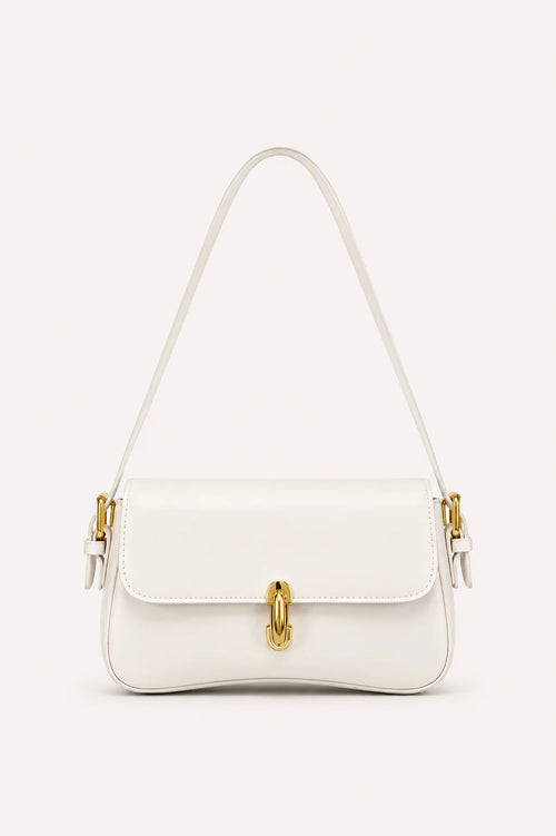 Women’s Structured Flap Shoulder Bag with Adjustable Strap